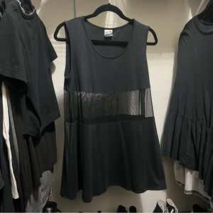 Chic Black Tank Top with Mesh Detail